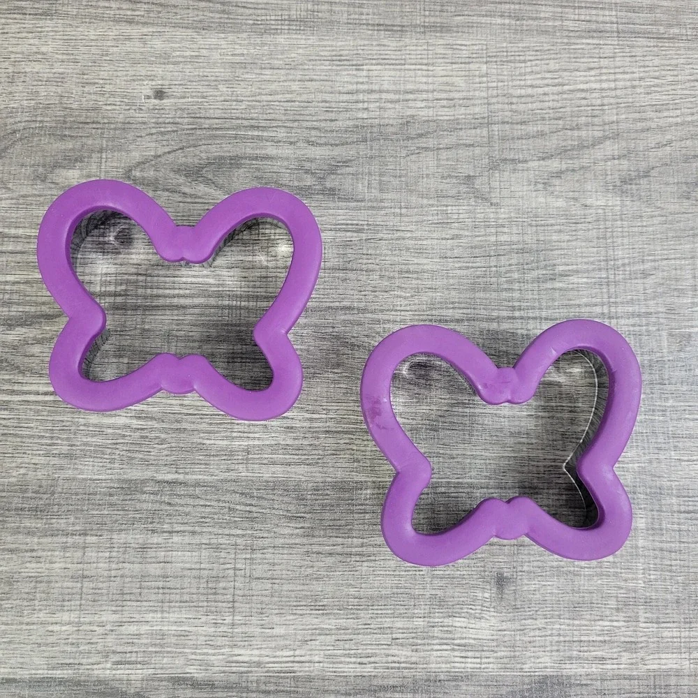 Butterfly Cookie‎ Cutters Purple Stainless Steel Set of 2 Baking Supplies